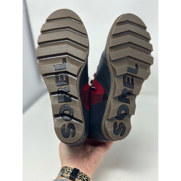 Sorel Youth Lexie Wedge Buffalo Check Plaid Ankle Boots Size 4 - Picture 4 of 5